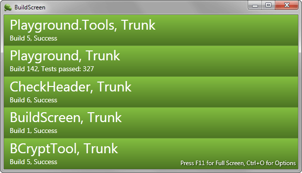 BuildScreen screenshot